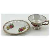 Teacups & Saucers - Floral Fine China with Gold Trim - Royal Albert, Winterling, Relco
