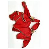 Hydrangea Bouquet & Lucky Towels Decor Set with Red Placemats & Candle