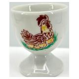 Vintage Ceramic Egg Cups - Chicken Motifs - 8-Cup Set