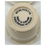 Taylor England Vintage Ceramic Electric Egg Cooker & 3 Ceramic Egg Coddlers with screw tops