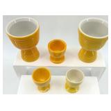 Egg Cups - Yellow Ceramic - Made in Japan (Lot of 5)