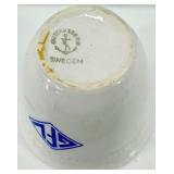 Egg Cups - 8-Piece Mixed Blue Stripes & Floral Patterns (Takahashi San Francisco & Made in England)