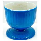 Egg Cups - 8-Piece Mixed Blue Stripes & Floral Patterns (Takahashi San Francisco & Made in England)