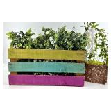 Wooden Planter Crate - Multi-Color Painted 3-Tier Indoor/Outdoor Garden Box