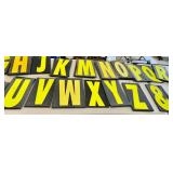 Channel Letter Sign Letters A-Z 0-9 & Yellow on Black Panels