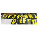 Channel Letter Sign Letters A-Z 0-9 & Yellow on Black Panels