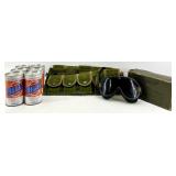 Omnitech Goggles Sun Wind Dust with Case & Billy Beer Six-Pack ( Empty ) & Olive Drab Pouch Belt