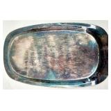 Reed & Barton Silver Plate Charger Plate with Sugar Bowls on Stand, Rectangular Tray & Crystal Bowl