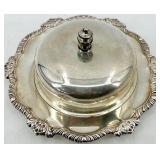 Reed & Barton Silver Plate Charger Plate with Sugar Bowls on Stand, Rectangular Tray & Crystal Bowl