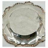 Reed & Barton Silver Plate Charger Plate with Sugar Bowls on Stand, Rectangular Tray & Crystal Bowl