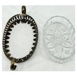 Reed & Barton Silver Plate Charger Plate with Sugar Bowls on Stand, Rectangular Tray & Crystal Bowl