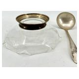Reed & Barton Silver Plate Charger Plate with Sugar Bowls on Stand, Rectangular Tray & Crystal Bowl