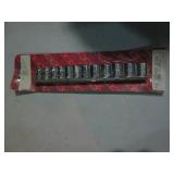 12pc 3/8in Metric socket set on ret...