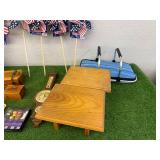 Mixed Lot - Patriotic Pin Wheels, Wood Boxes & Stools Mixed Lot - Patriotic Pin Wheels, Wood Boxes & Stools