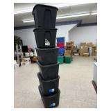 6 Black Totes with Lids 6 Black Totes with Lids