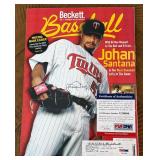 Johan Santana Signed w/ PSADNA COA Beckett Magazine - Minnesota Twins