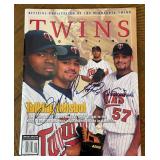 Johan Santana, xxx, xxx Signed Minnesota Twins Baseball Magazine