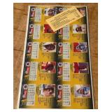 1991 Pacific Wild Card Uncut Football Card Sheets