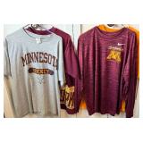(4) University of Minnesota T-Shirts and Long Sleeved Shirt Size XL