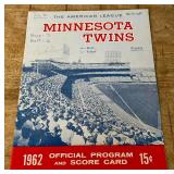 1962 Minnesota Twins Official Program Signed by Camilo Pascual - July 21st vs. Baltimore Orioles w/ Hamm's Advertisement