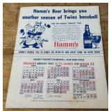 1964 Minnesota Twins Official Program vs. Detroit Tigers w/ Hamms Advertisement