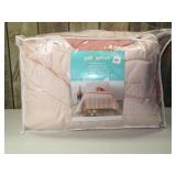 Full/Queen Kids' Comforter Set Windowpane Velvet Pink - Pillowfort