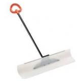 Snow Pusher Shovel, 40.55 in. Metal, Handle, Plastic, Outdoor Snowplow Shovel with Ergonomic Grip