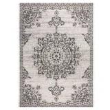 3'11' x 5'2' Country Azalea Indoor/Outdoor Rug Gray/Black - Nicole Miller