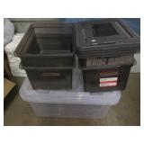 4 Covered File boxes, one is cracke... 4 Covered File boxes, one is cracke...