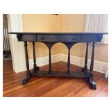 Antique Wood Dining Table with 2 Drawers - 50 in W x 30 in D x 29 in H Antique Wood Dining Table with 2 Drawers - 50 in W x 30 in D x 29 in H