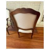 Louis XV- Style Armchair Carved Wood with Cream Upholstery Louis XV- Style Armchair Carved Wood with Cream Upholstery