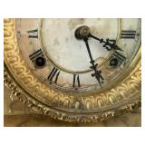 Waterbury Clock Co. Mantel Clock - Marbleized Finish, Brass Bezel Waterbury Clock Co. Mantel Clock - Marbleized Finish, Brass Bezel