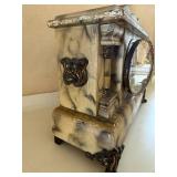 Waterbury Clock Co. Mantel Clock - Marbleized Finish, Brass Bezel Waterbury Clock Co. Mantel Clock - Marbleized Finish, Brass Bezel