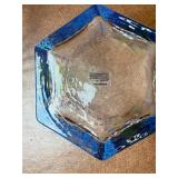 Crystal Glassware Set - Serving Tray, Pitcher, Sugar Bowl, Creamer, Blue Hex Dish, 2 Plates Crystal Glassware Set - Serving Tray, Pitcher, Sugar Bowl, Creamer, Blue Hex Dish, 2 Plates