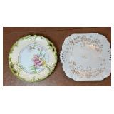 Crystal Glassware Set - Serving Tray, Pitcher, Sugar Bowl, Creamer, Blue Hex Dish, 2 Plates Crystal Glassware Set - Serving Tray, Pitcher, Sugar Bowl, Creamer, Blue Hex Dish, 2 Plates