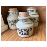 Home Made Relish & Pickles Jars - 3-Piece Ceramic Set - Made in England Home Made Relish & Pickles Jars - 3-Piece Ceramic Set - Made in England