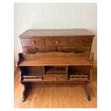 Moosehead 2 Piece Hutch Cabinet - Early American Furniture - 3 Drawers & 2 Doors Moosehead 2 Piece Hutch Cabinet - Early American Furniture - 3 Drawers & 2 Doors