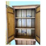 Rustic Wooden Cabinet with Shelves and a towel racks Rustic Wooden Cabinet with Shelves and a towel racks