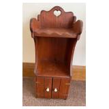 Vintage Solid Wood Cabinet with Heart Cutout - Open Shelf & 2-Door Storage Vintage Solid Wood Cabinet with Heart Cutout - Open Shelf & 2-Door Storage