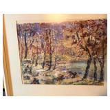 Autumn Forest Landscape Painting - Framed, Signed Autumn Forest Landscape Painting - Framed, Signed
