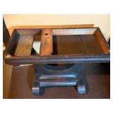 Dark Wood Pedestal Dining Table with Circular Ring Base Dark Wood Pedestal Dining Table with Circular Ring Base