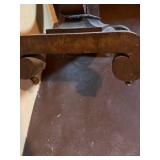 Dark Wood Pedestal Dining Table with Circular Ring Base Dark Wood Pedestal Dining Table with Circular Ring Base