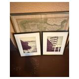 Antique Iberian Peninsula Map - Framed 19th Century Lithograph, Spain & Portugal Antique Iberian Peninsula Map - Framed 19th Century Lithograph, Spain & Portugal