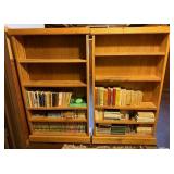 Oak Bookcase Set - 2 Matching Wooden Shelving Units *books NOT included Oak Bookcase Set - 2 Matching Wooden Shelving Units *books NOT included