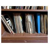 Vinyl Record Collection in Wood Cabinet Vinyl Record Collection in Wood Cabinet