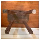 Rustic Wooden Stool with Thick Plank Top and Four Legs Rustic Wooden Stool with Thick Plank Top and Four Legs