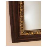Ornate Wall Mirrors - Diamond-Shaped & Rectangular With Gold Bead Frames (Lot of 2) Ornate Wall Mirrors - Diamond-Shaped & Rectangular With Gold Bead Frames (Lot of 2)