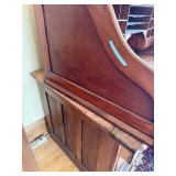 Antique Oak Roll-Top Desk - Tambour, Upper Cubby Shelves & Dual Pedestal Drawers Antique Oak Roll-Top Desk - Tambour, Upper Cubby Shelves & Dual Pedestal Drawers