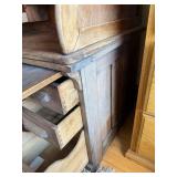 Antique Oak Roll-Top Desk - Tambour, Upper Cubby Shelves & Dual Pedestal Drawers Antique Oak Roll-Top Desk - Tambour, Upper Cubby Shelves & Dual Pedestal Drawers