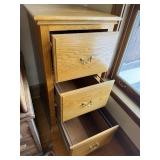 Oak Finish 3 Drawer File Cabinet - Natural Oak Grain Oak Finish 3 Drawer File Cabinet - Natural Oak Grain
